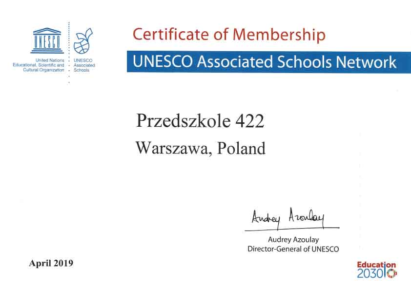 Certyfikat UNESCO